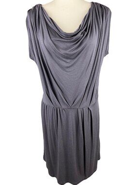 Deletta Gray Draped Cowl Neck Dress XS Modal/Spandex Made In USA